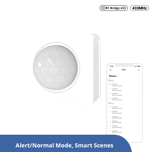 SONOFF PIR3-RF – 433MHZ RF PIR motion sensor